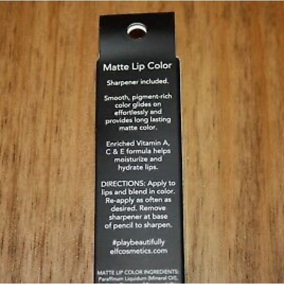 NWT E.L.F. MATTE LIP COLOR IN "RICH RED" TONE #82466 WITH SHARPENER ELF COS - Picture 5 of 6